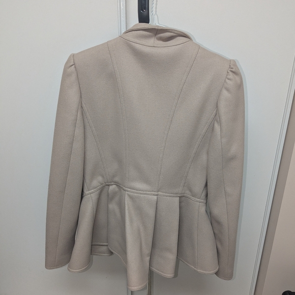 TED BAKER BEIGE / TAN  WOOL & CASHMERE BLEND SHORT COAT - Picture 10 of 16